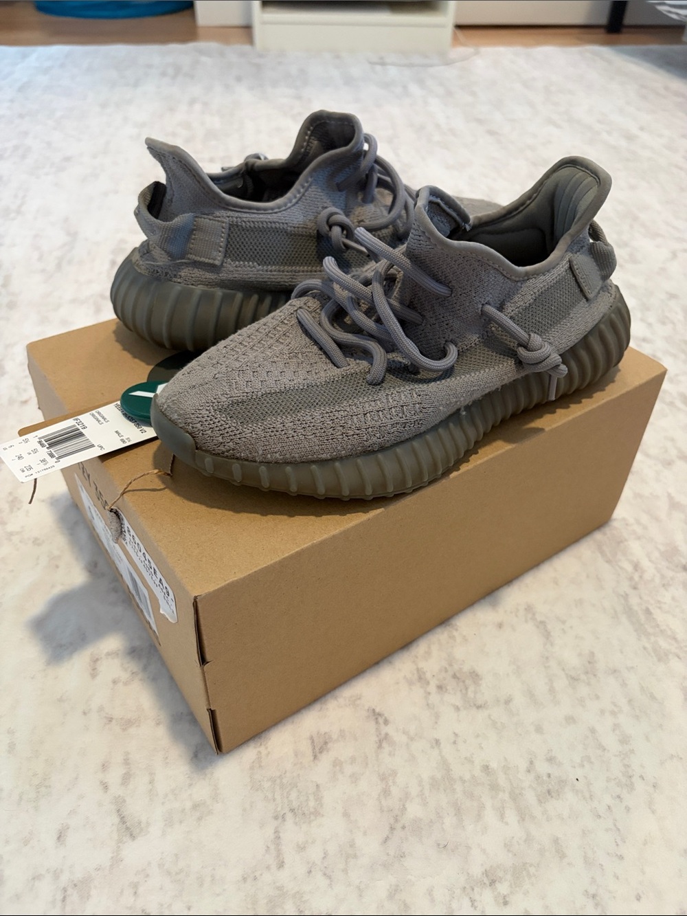 Yeezy Kids Grey 350 Boost Sneakers Size 6